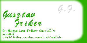 gusztav friker business card